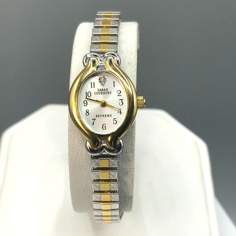 Sarah Coventry Supreme Elegant Diamond Quartz Gold and Silver Tone LSS702